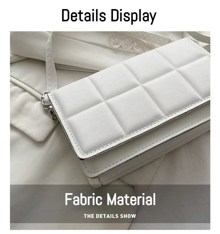 Trendy Classic Solid-Colour Minimalist Fashion Handbag Popular New Style Compact Square Bag PU Handheld Crossbody Shoulder Bag