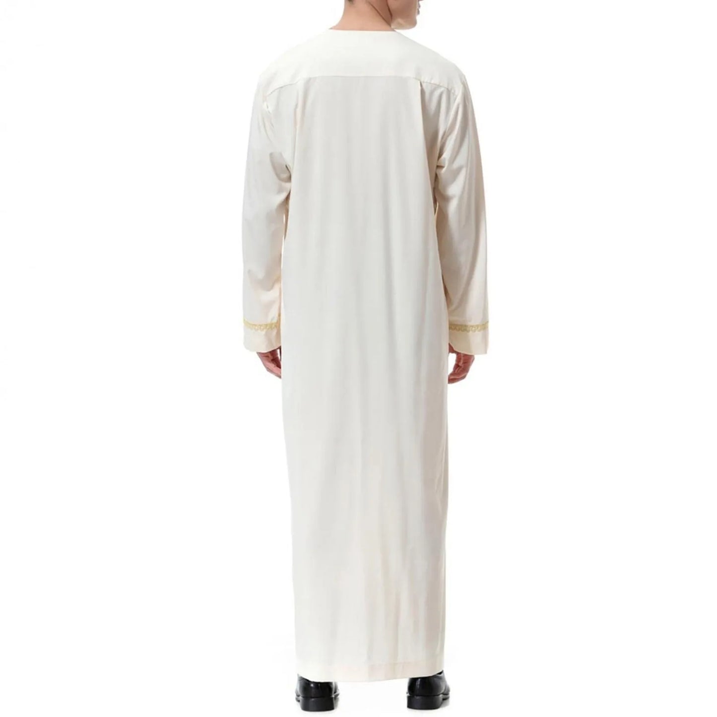 Traditional Muslim Clothing Men's Muslim Shirt robe embroidery Islamic Royalty Dubai Robe O-Neck Long Sleeve Retro Loose Abaya