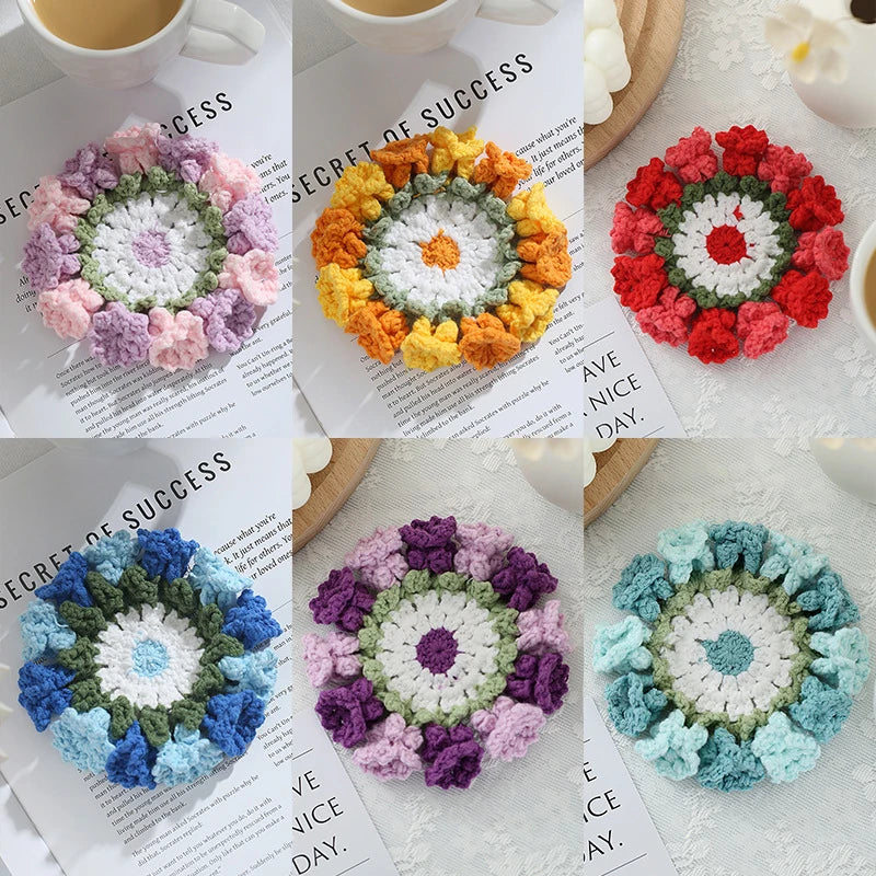 Lily of the Valley Crochet Coaster Flower Placemat Bouquet Cup Pad Coffee Mug Mat - Unique Mother's Day Gift