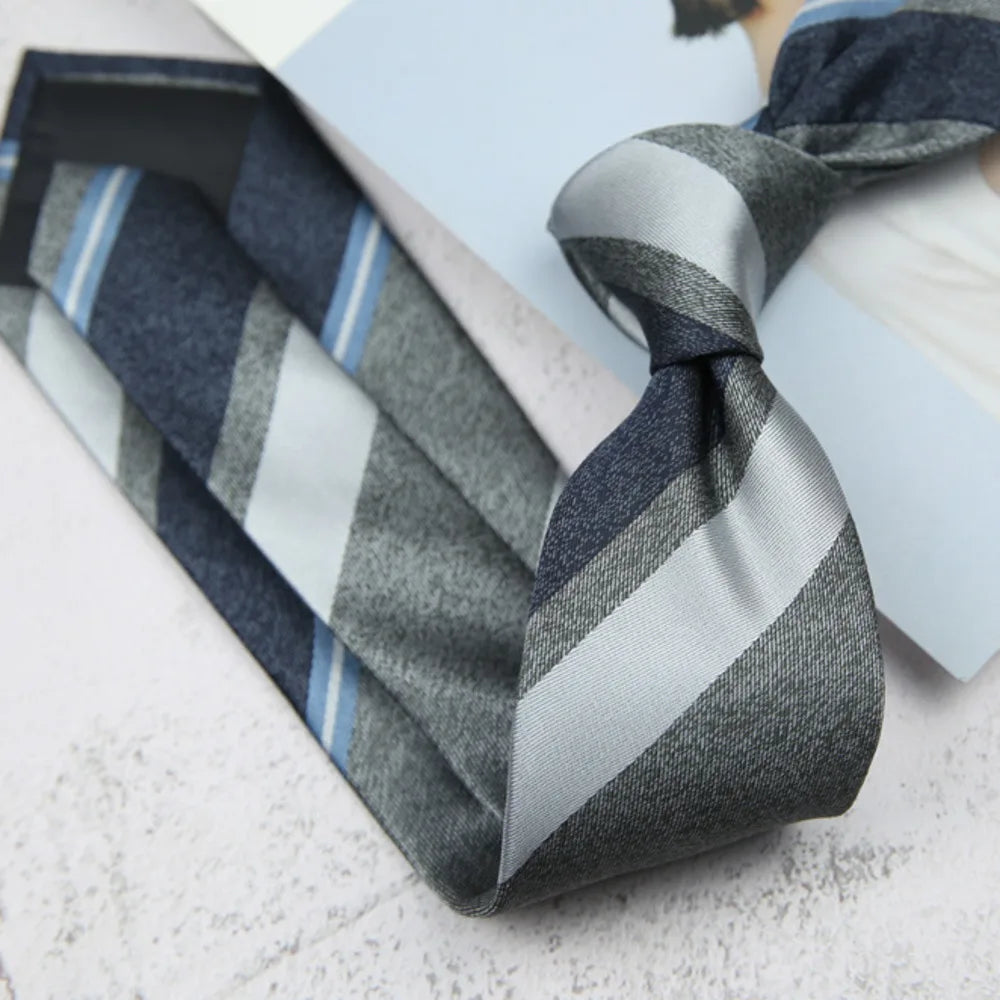British Italian Style 8CM Formal Ties For Men Business Striped Floral White Brown Neckties Luxury Silk Neck Ties Wedding Cravat