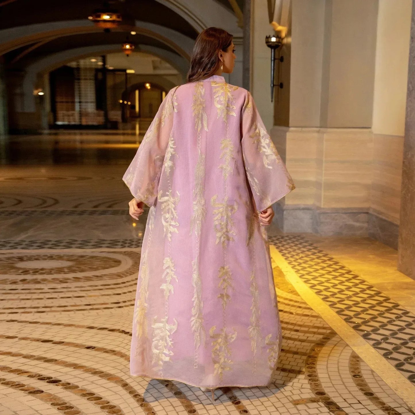 Elegant Muslim Dress Dubai Turkey Robes Islam Saudi Arabia Long Evening Dress Abaya for Women Light Luxury Party Dress Vestidos