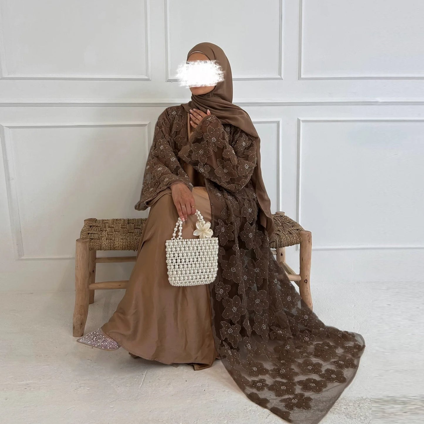 Eid Women Abaya Muslim Cardigan Dress Beading Flower Jalabiya Ramadan Vestidos Largos Islam Arab Long Robe Morocco Kaftan 2026