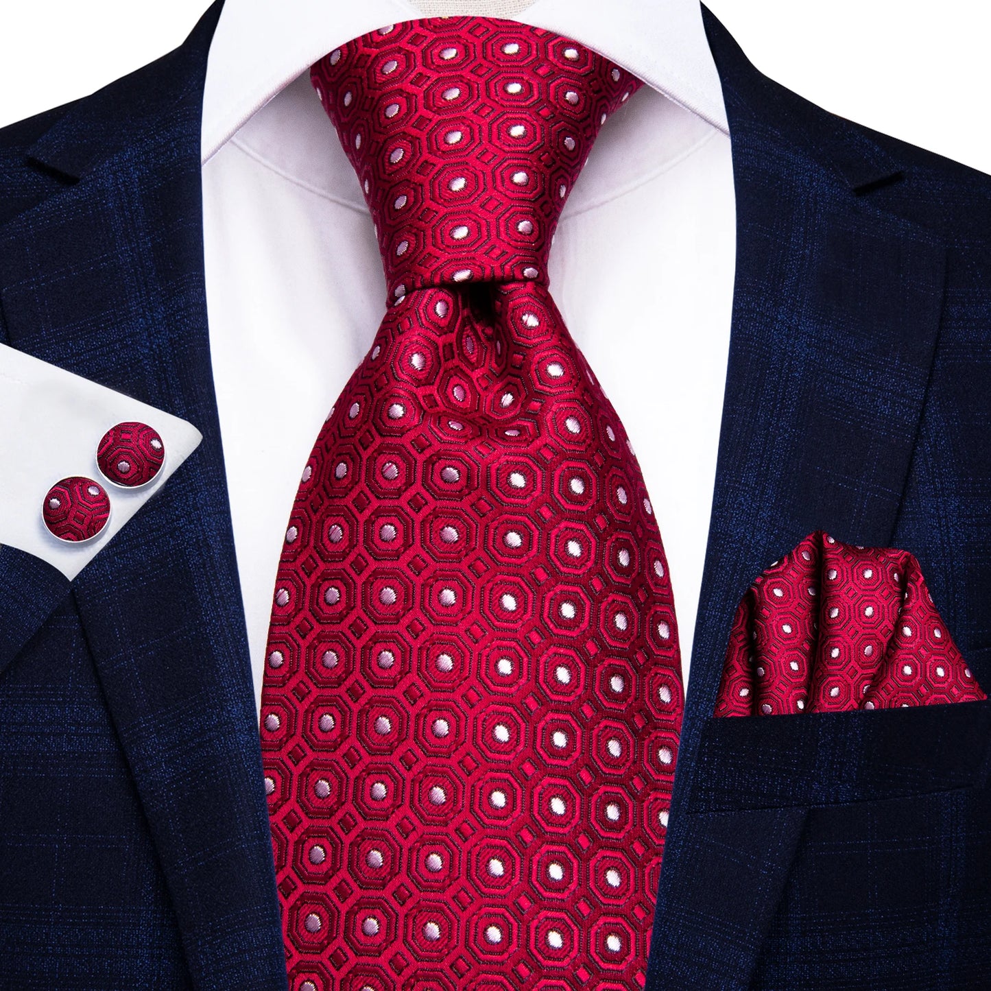 Hi-Tie Paisley Wine Red Silk Men's Tie NeckTies 8.5cm Ties for Men Formal Business Luxury Wedding Neckties Quality Gravatas
