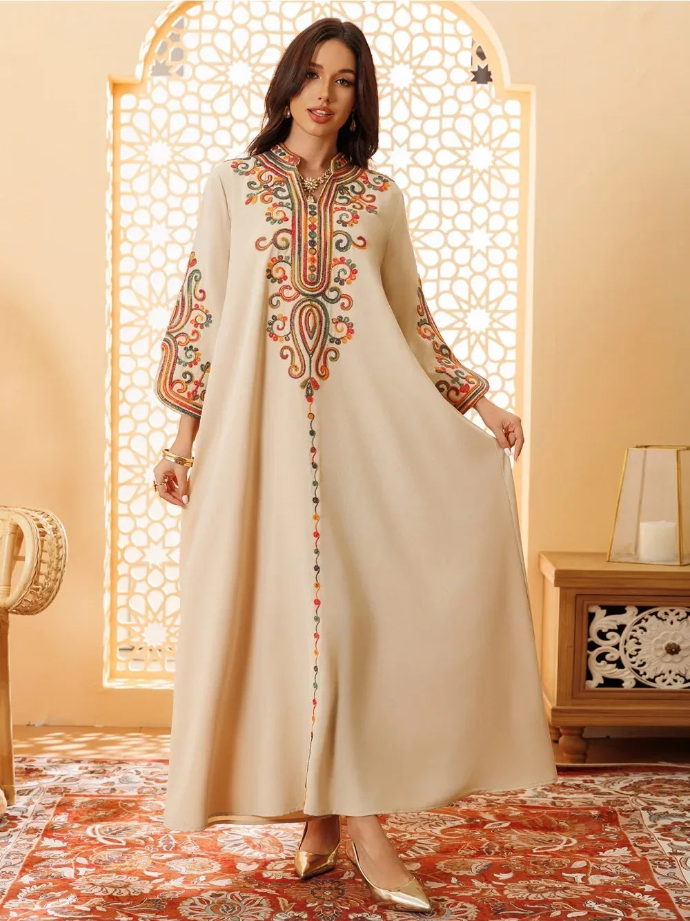 Abaya Dress For Women Embroidery Vestidos Largos Islam Arab Long Robe Jalabiya Ramadan Morocco Kaftan Dubai Abayas Dresses 2026