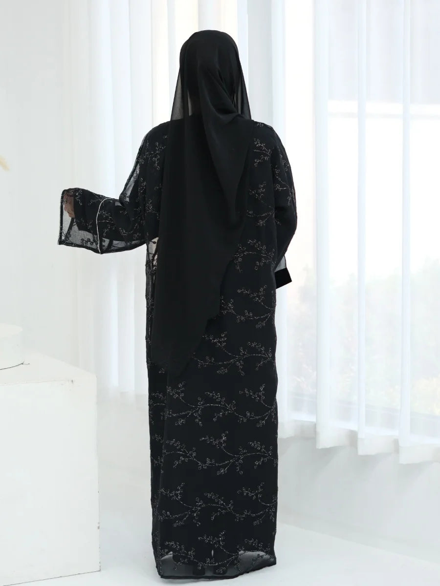 Muslim Women Dubai Abaya Luxury Embroidery Floral Long Dress Kimono Cardigan Kaftan Modest Robe Femme Islamic Clothing Kebaya