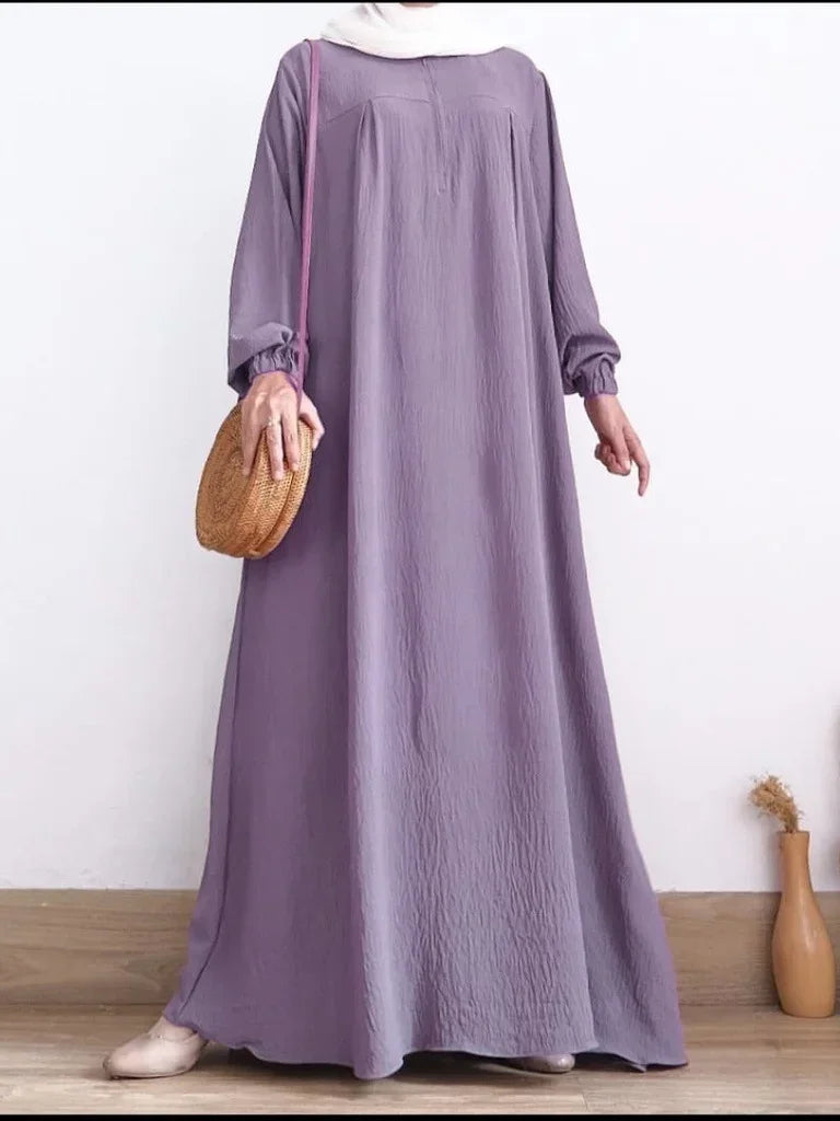 2026 Eid Muslim Dress Solid Color Abaya For Women Long Sleeve Zipper Islam Party Abayas Woman Dubai Kaftan Robe Elegant Vestidos