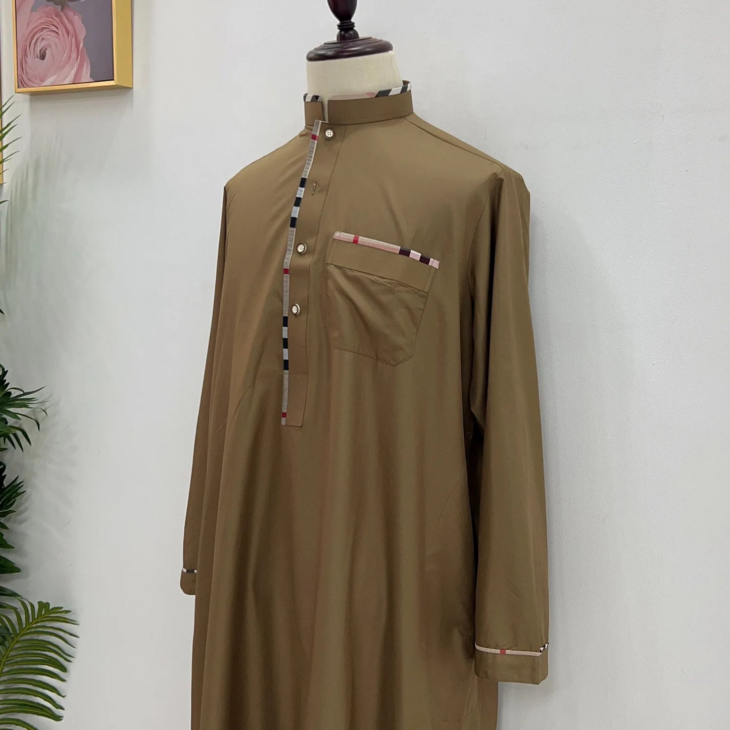 Eid Ramadan Jubba Thobe Muslim Dress for Men Long Robe Dubai Abaya Turkey Kaftan Islam Clothing Daffah Dishdasha Djellaba Prayer