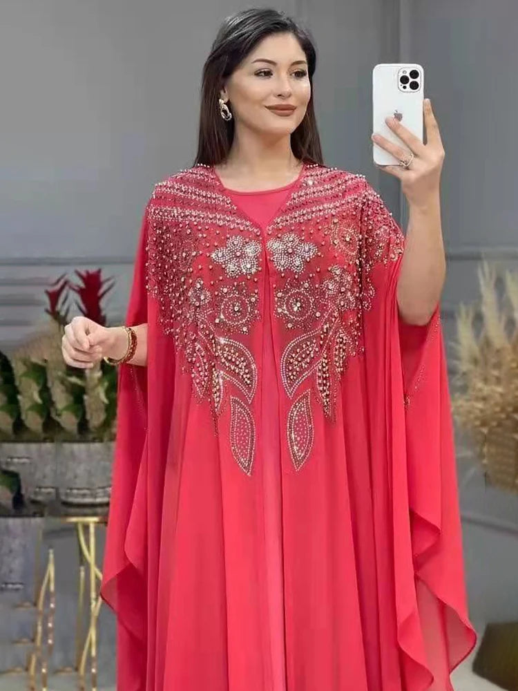 Abayas For Women Dubai Luxury 2025 Chiffon Boubou Muslim Fashion Dress Caftan Marocain Wedding Party Occasions Djellaba Femme