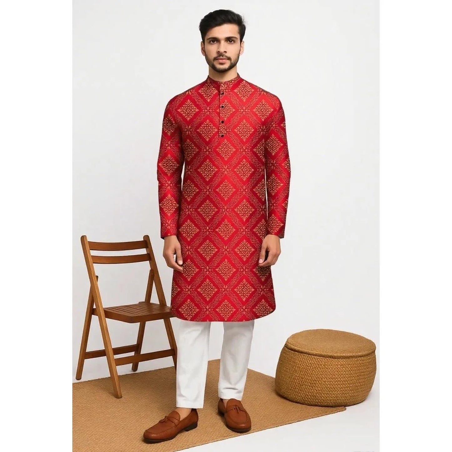Men Islamic Arabian Patchwork Striped Embroidery Eid Muslim Long Robe Jubba Casual Loose Abayas 2026 National style