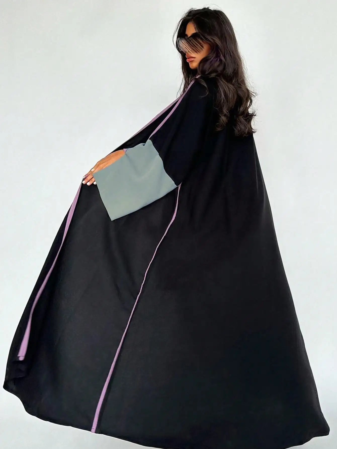 Middle Eastern Loose Abaya Muslim Full Sleeve Open Front Abayas Elegant Kaftans Women Jilbabs Arabian Islamic Maxi Dresses