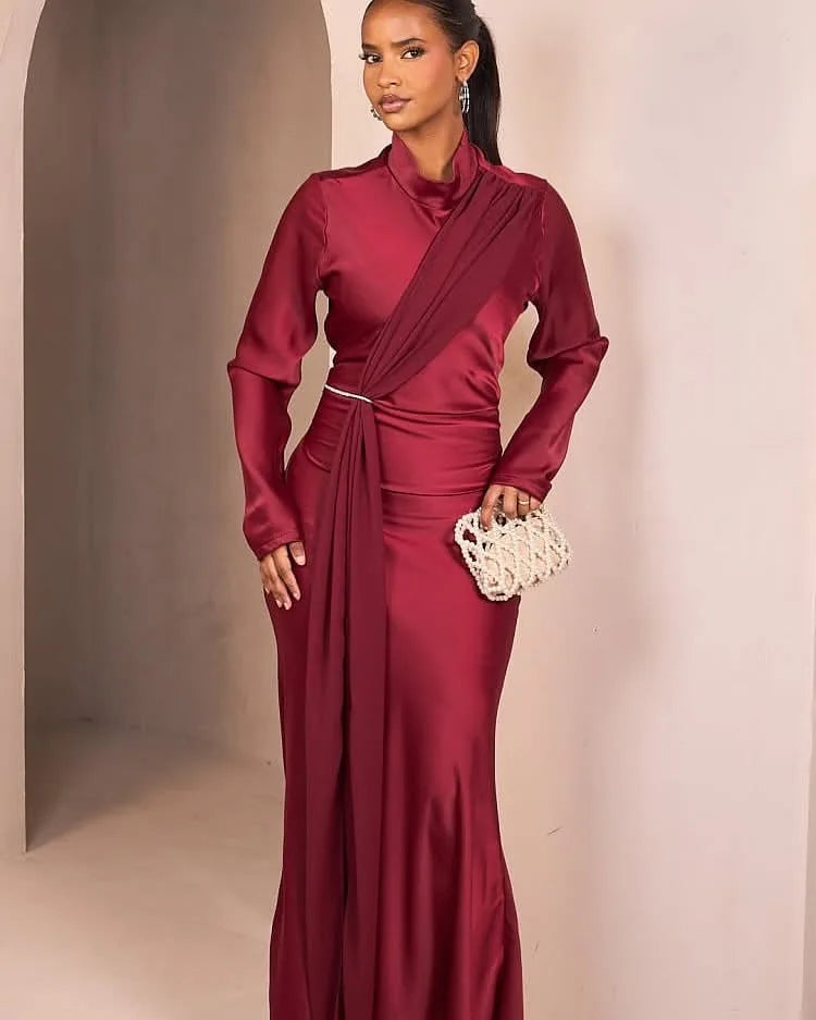 Muslim Long Dress Abaya Women Party Dresses Maxi Gown Jalabiya Folds Dubai Abayas Kaftan Islam 2025 Vestidos Ramadan Morocco