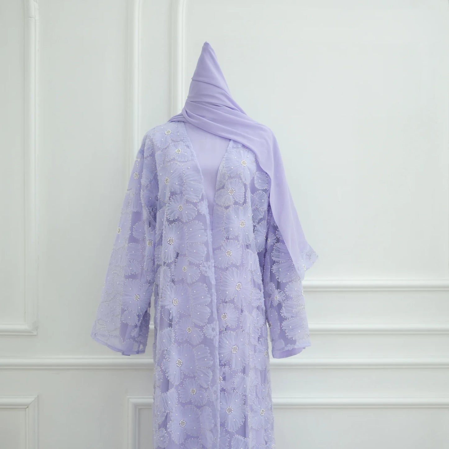 Eid Women Abaya Muslim Cardigan Dress Beading Flower Jalabiya Ramadan Vestidos Largos Islam Arab Long Robe Morocco Kaftan 2026