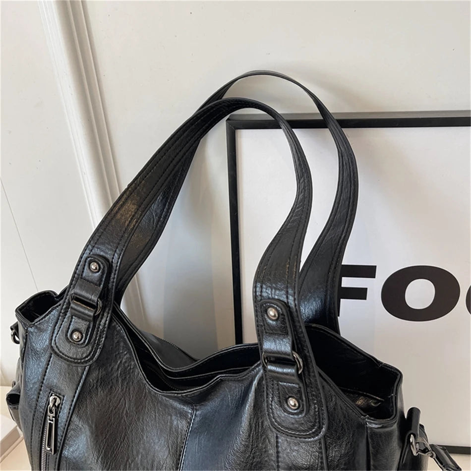 Female Handbag Large Capacity Shoulder Bags Big Stylsih Tote Bag Ladies Soft Leather Hobos Messenger Bags Women Shopper Bag Sac