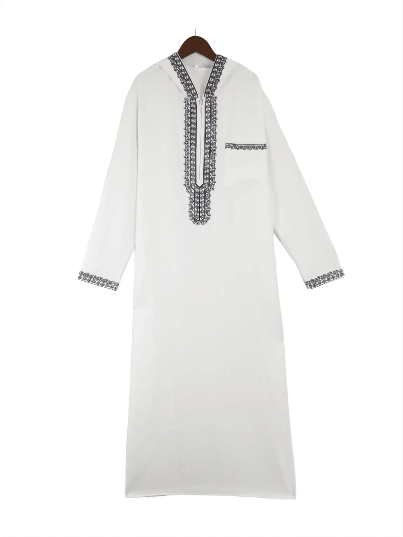 High-Grade Muslim Abaya for Men Traditional Islamic Prayer Robe Soft Fabric Loose Fit Ramadan Wear