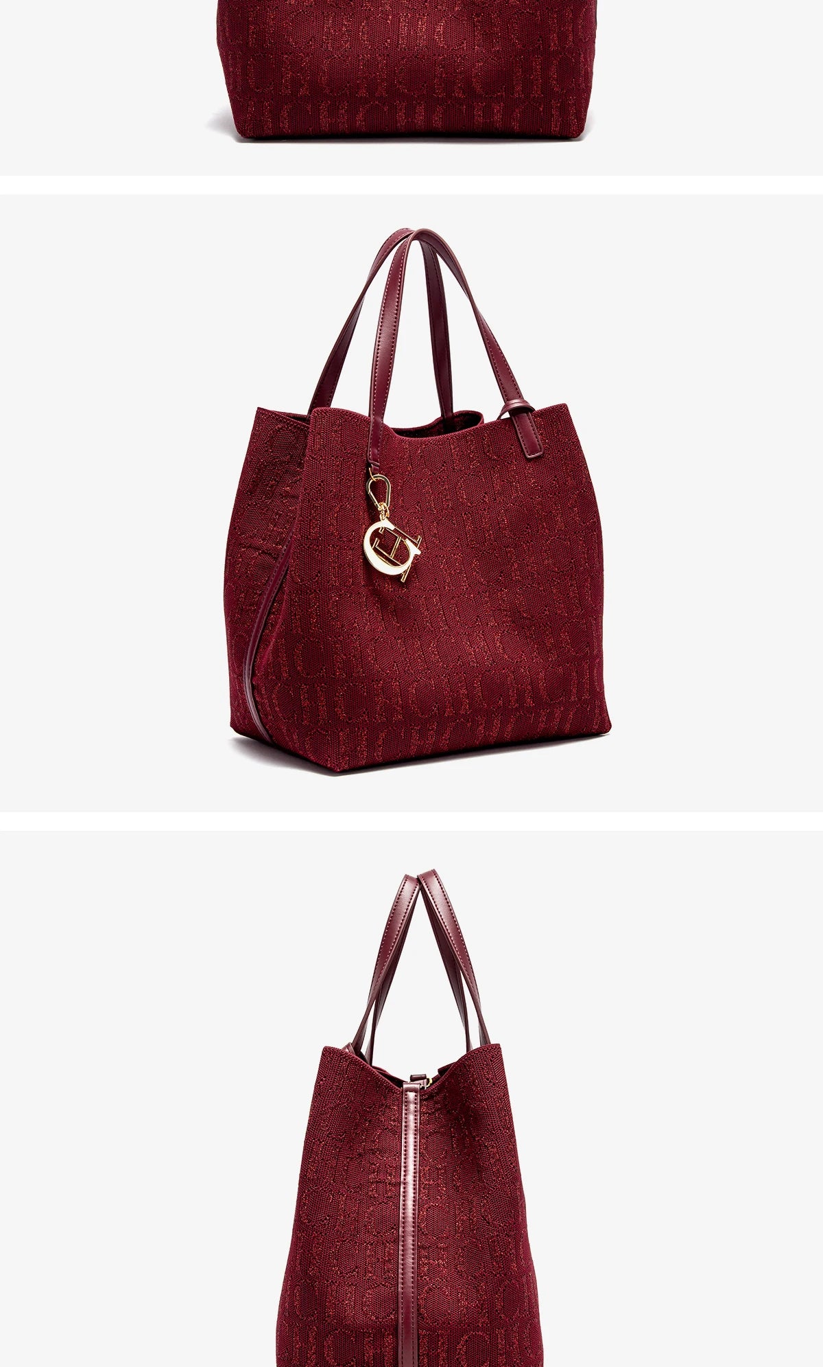 Accessories Handbag Fashion New Solid Color Women's Bucket Bag Large Capacity Letter Design Small Card Bag
