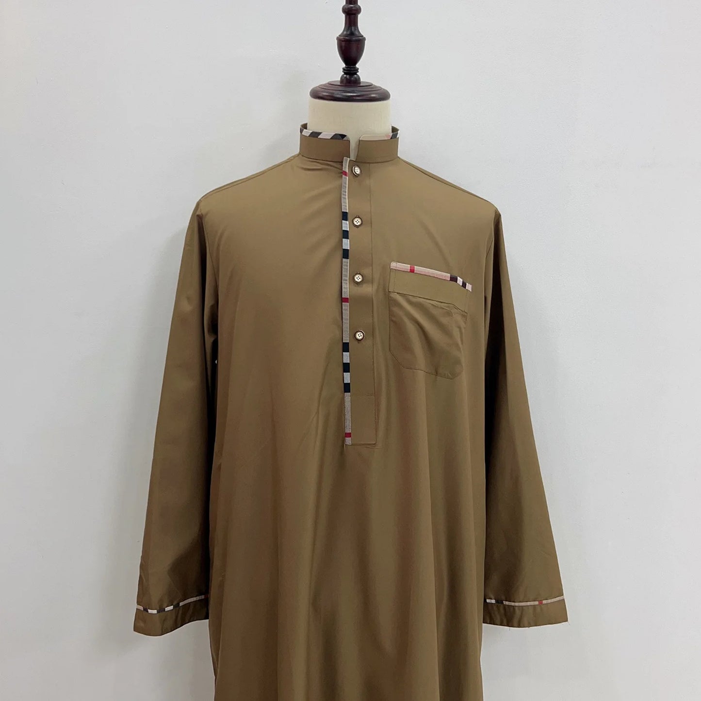 Eid Ramadan Jubba Thobe Muslim Dress for Men Long Robe Dubai Abaya Turkey Kaftan Islam Clothing Daffah Dishdasha Djellaba Prayer