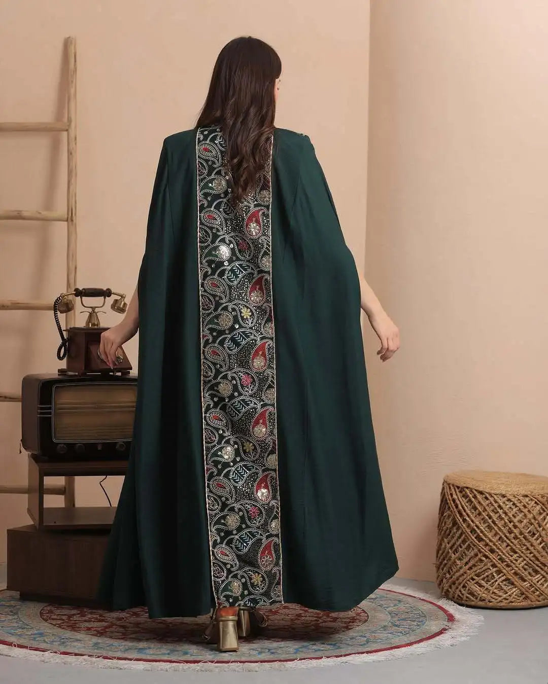 Muslim Two-piece Set Fashion Patchwork Sequin Jacket Dubai Elegant Style Dress Abaya Abaya Ramadan Dubai Luxury Islam Elegant