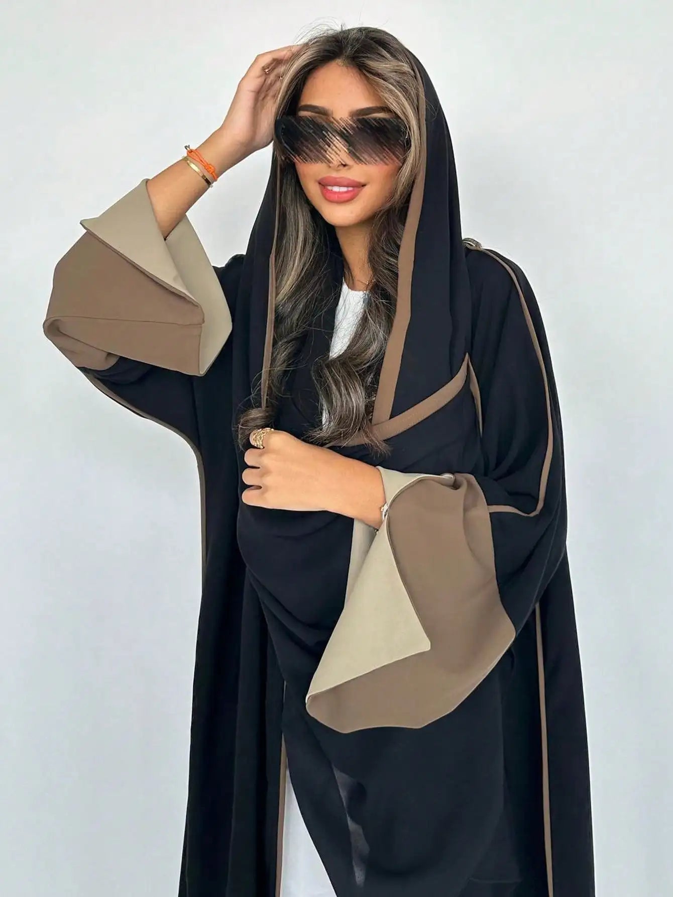 Middle Eastern Loose Abaya Muslim Full Sleeve Open Front Abayas Elegant Kaftans Women Jilbabs Arabian Islamic Maxi Dresses