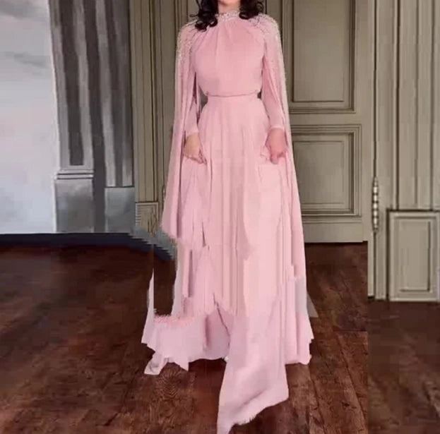 Women's Light Luxury High-End Fashion Rhinestone Evening Dress Temperament New Fashion Women Elegant High Waist Party Dresses