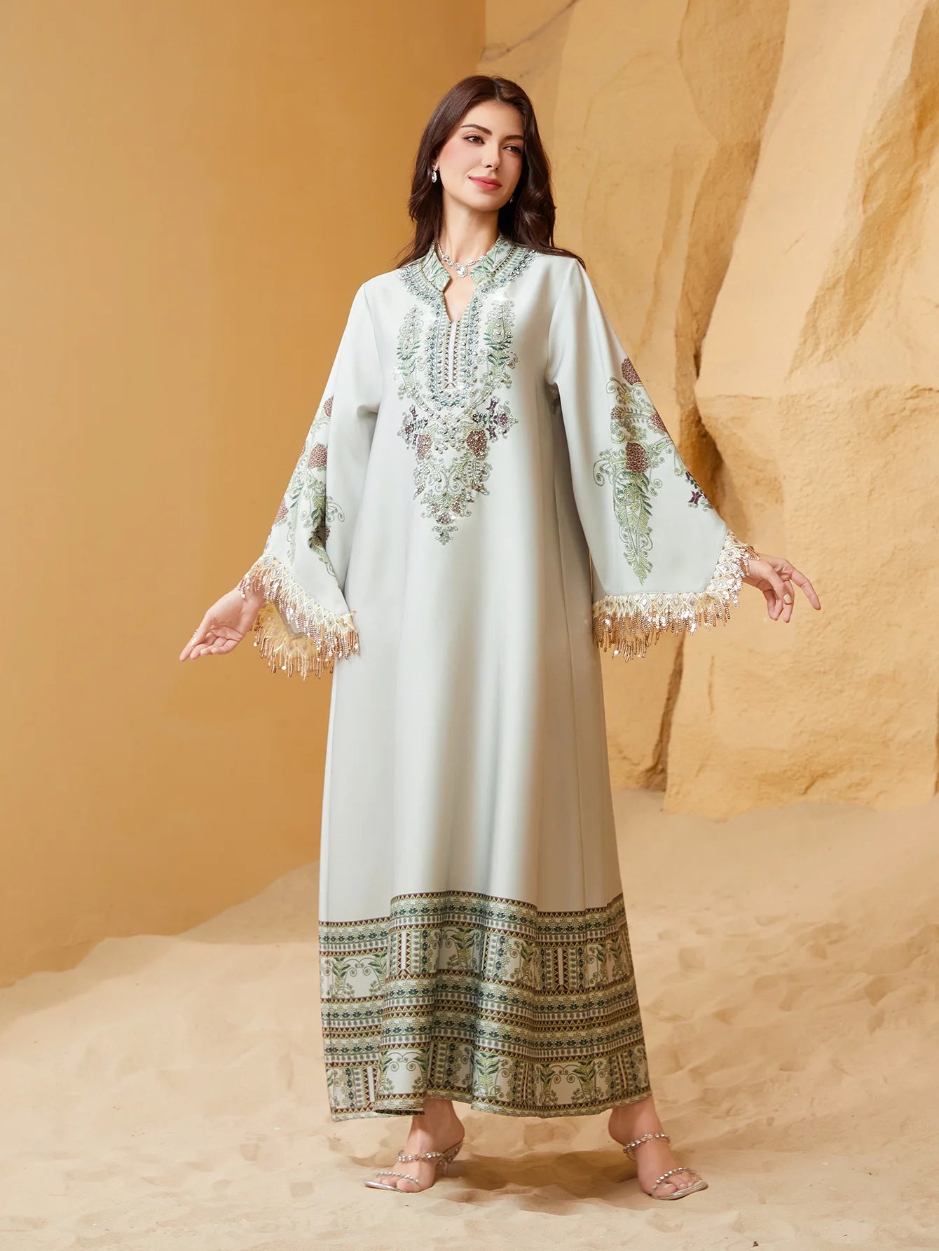 Eid Dress Abaya Women Muslim Kaftan Party Dresses Jalabiya Tassel Vestidos Ramadan Morocco Dubai Abayas Islam Arab Long Robe