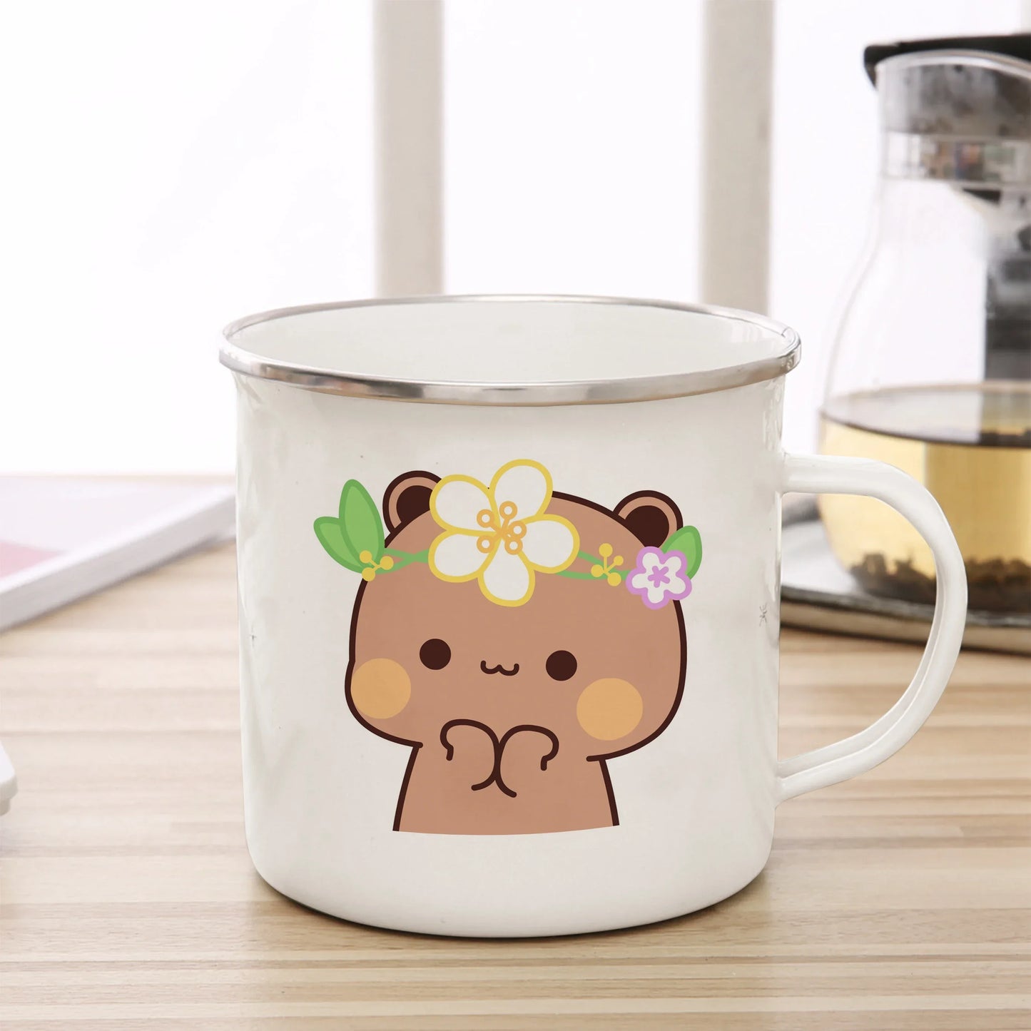 Funny Mugs Coffee Cups Cartoon Milk Mocha Bear Boob and Doodle Enamel Cup Mug Mug for Tea Drinkware Personalized Beer Travel Bar