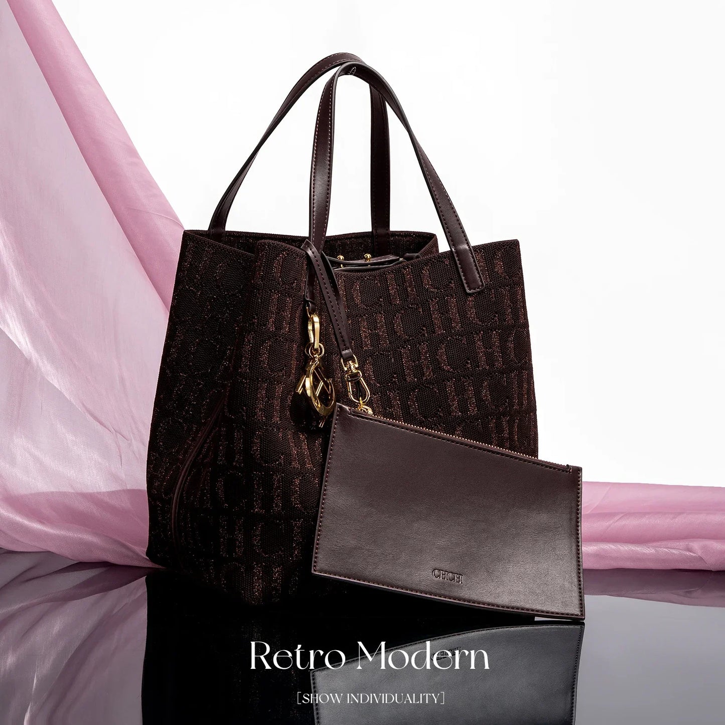 Accessories Handbag Fashion New Solid Color Women's Bucket Bag Large Capacity Letter Design Small Card Bag