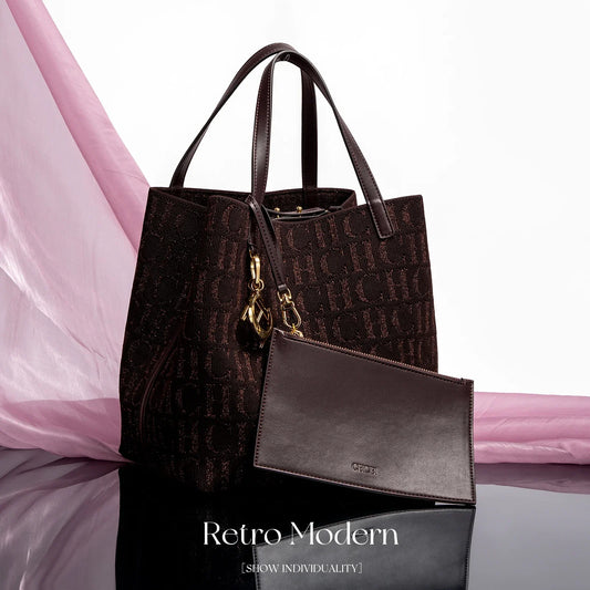 Accessories Handbag Fashion New Solid Color Women's Bucket Bag Large Capacity Letter Design Small Card Bag