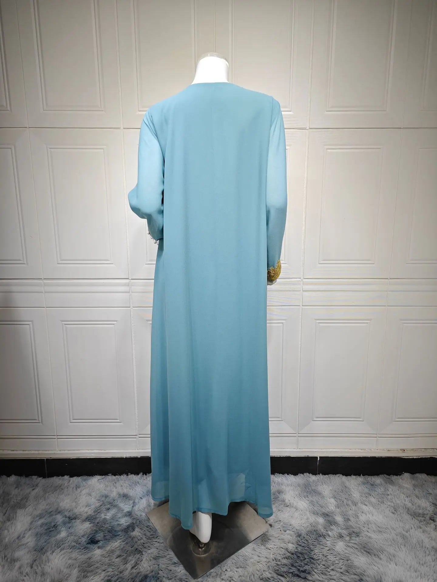 Eid Women Abaya Dress Muslim 2 Piece Set Cardigan with Inner Dress Lace-up Robe Caftan Robe Jalabiya Ramadan Morocco Kaftan 2025