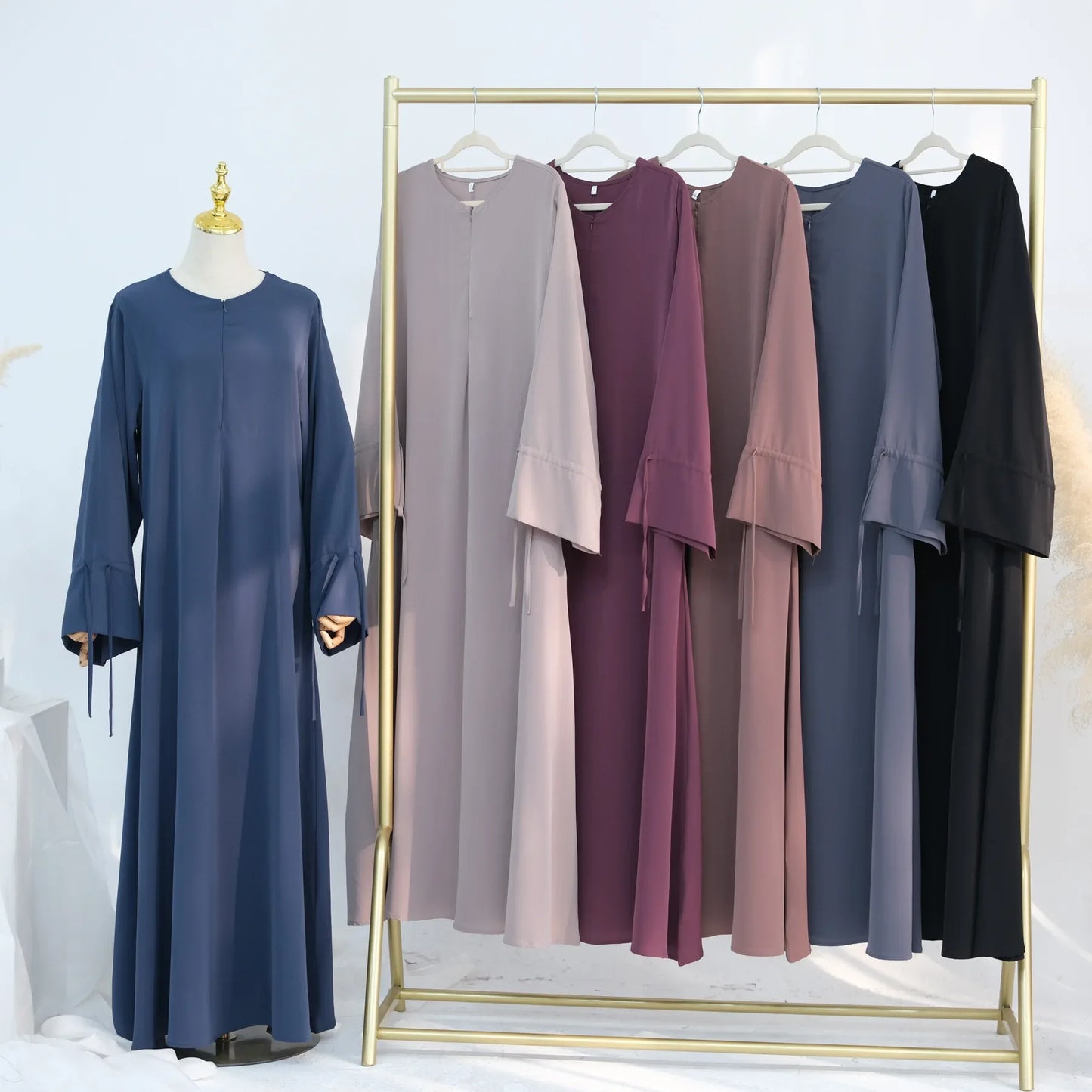 Eid Muslim Dress for Women Abaya Bow Jalabiya Ramadan Lace Up Vestidos Largos Islam Arab Long Robe Morocco Dubai Kaftan 2025