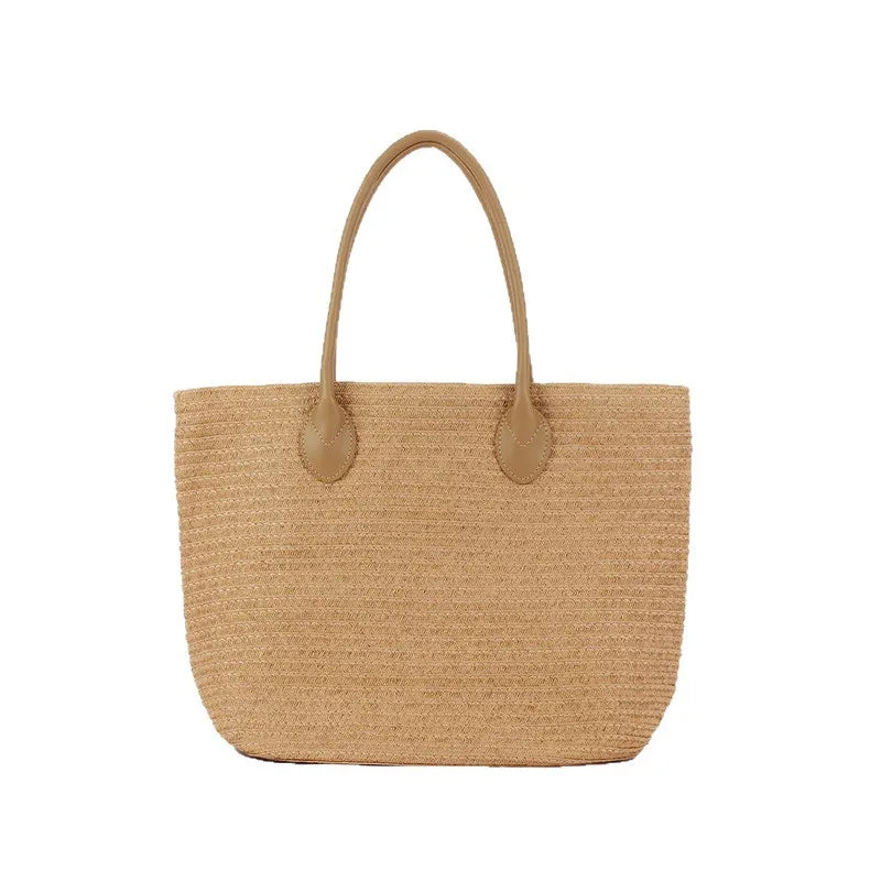 Handmade Straw Bag Summer Beach Travel For Women Ladies Wrapped Shoulder Top Handle Fashion Weaving Totes