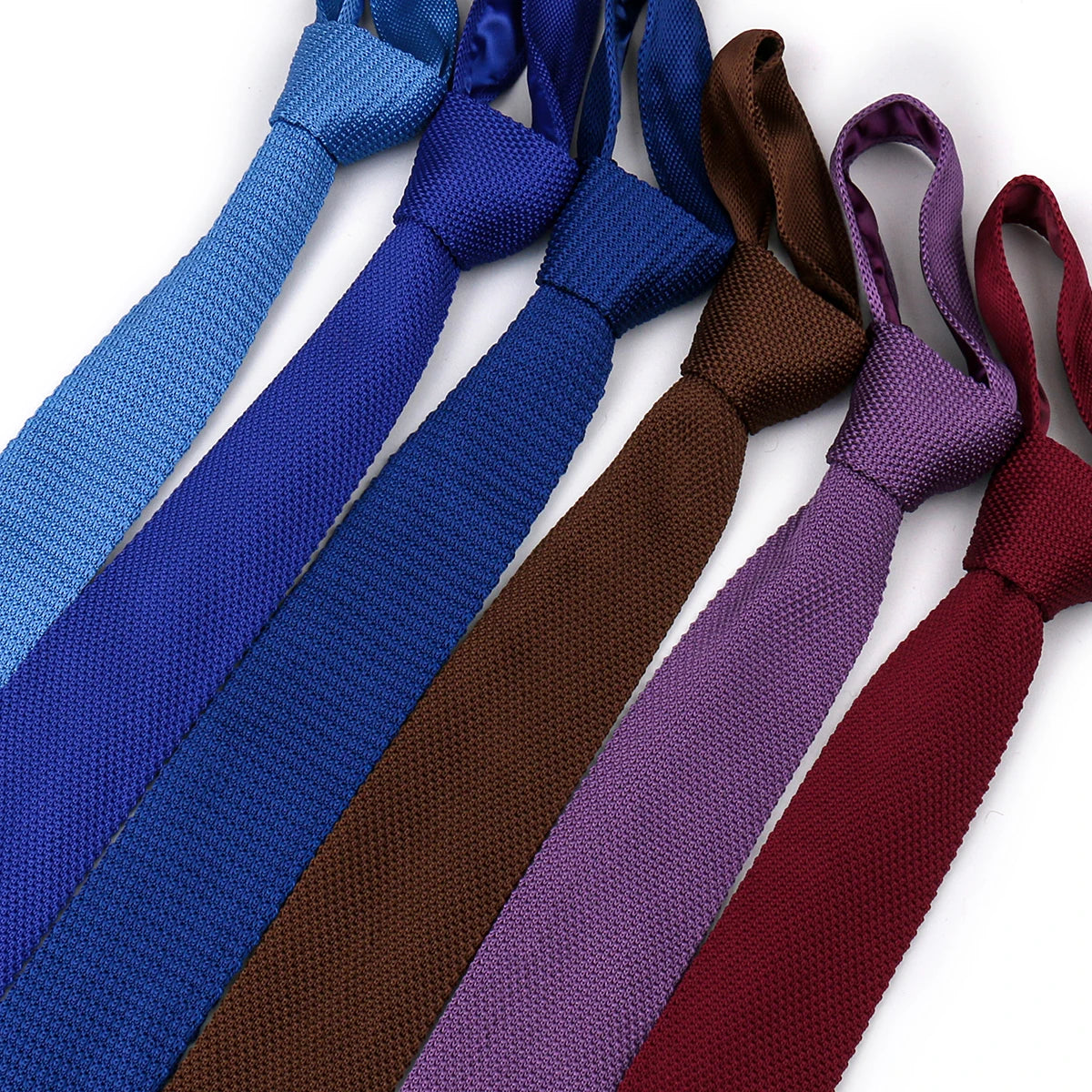 Knitted Ties Dark Blue Fashion Casual Skinny Necktie For Party Boys Girls Solid Colourful Knitted Neck Tie Narrow Slim Gravatas