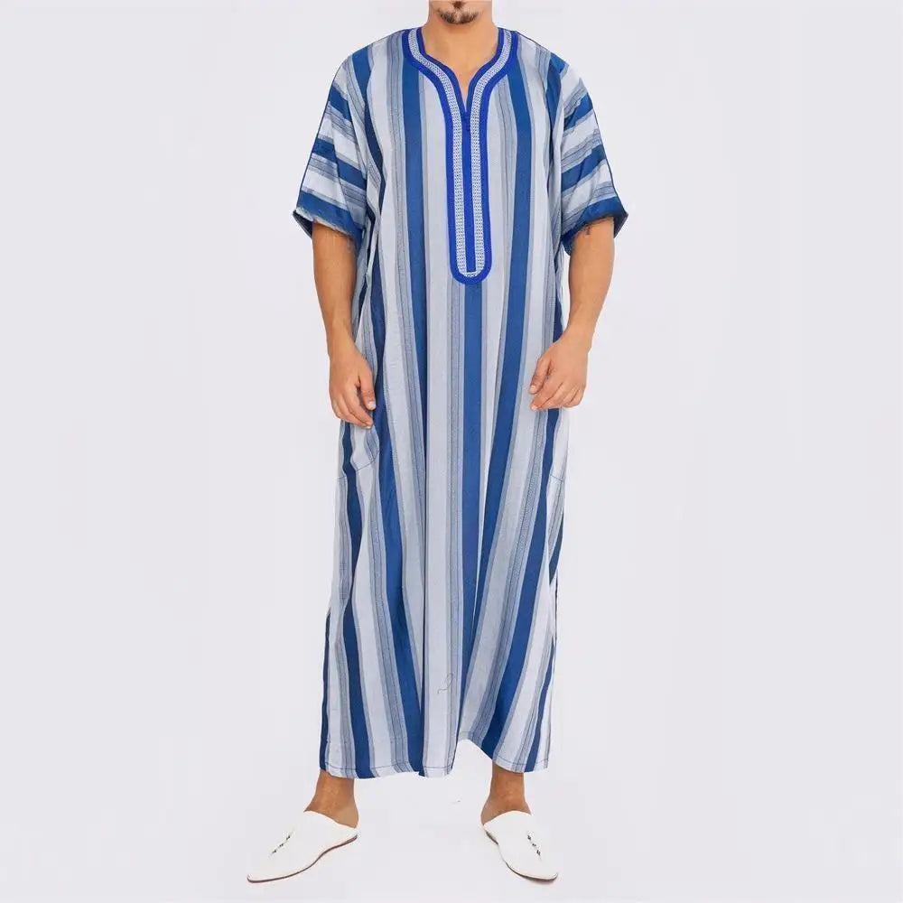 2026 Men's Muslim Thobe Middle East Jubba Thobe Long Sleeves Islamic Robe Men Muslim Dress Saudi Arabic Hooded Thobe Abaya Male