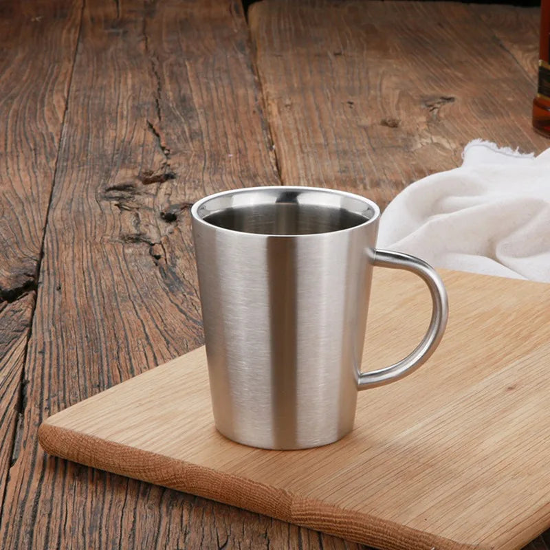 Double Wall Stainless Steel Coffee Mug with lid Portable Cup Travel Tumbler Jug Milk Tea Cups Office Water Mugs