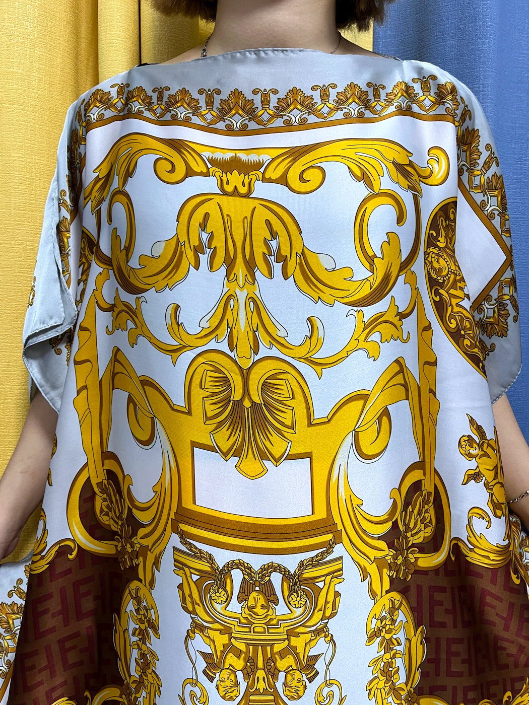 Abayas For Women 2023 Printed Silk Soft Loose Femme Robe Muslim Summer Fashion Clothing African Islam Woman Dresses With Turban