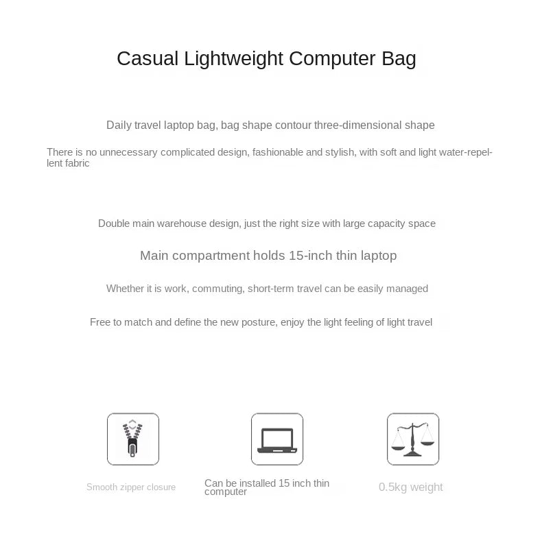GOLF Women's Handbag Elegant Briefcase Tote Woman Business Leather Handle Nylon Lightweight 15 inch Shoulder Bag Multi Pockets