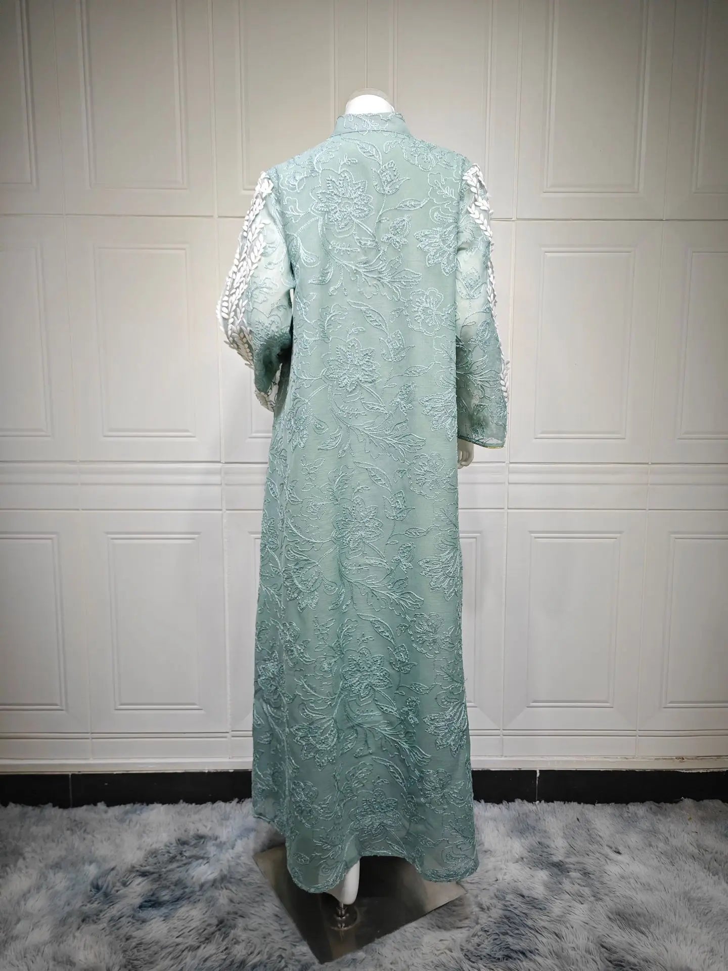 Eid Mesh Dress Women Abaya Party Dress Women Jalabiya Gorgeous Embroidery Saudi Arab Sequins Muslim Ramadan Vestidos Largos Robe