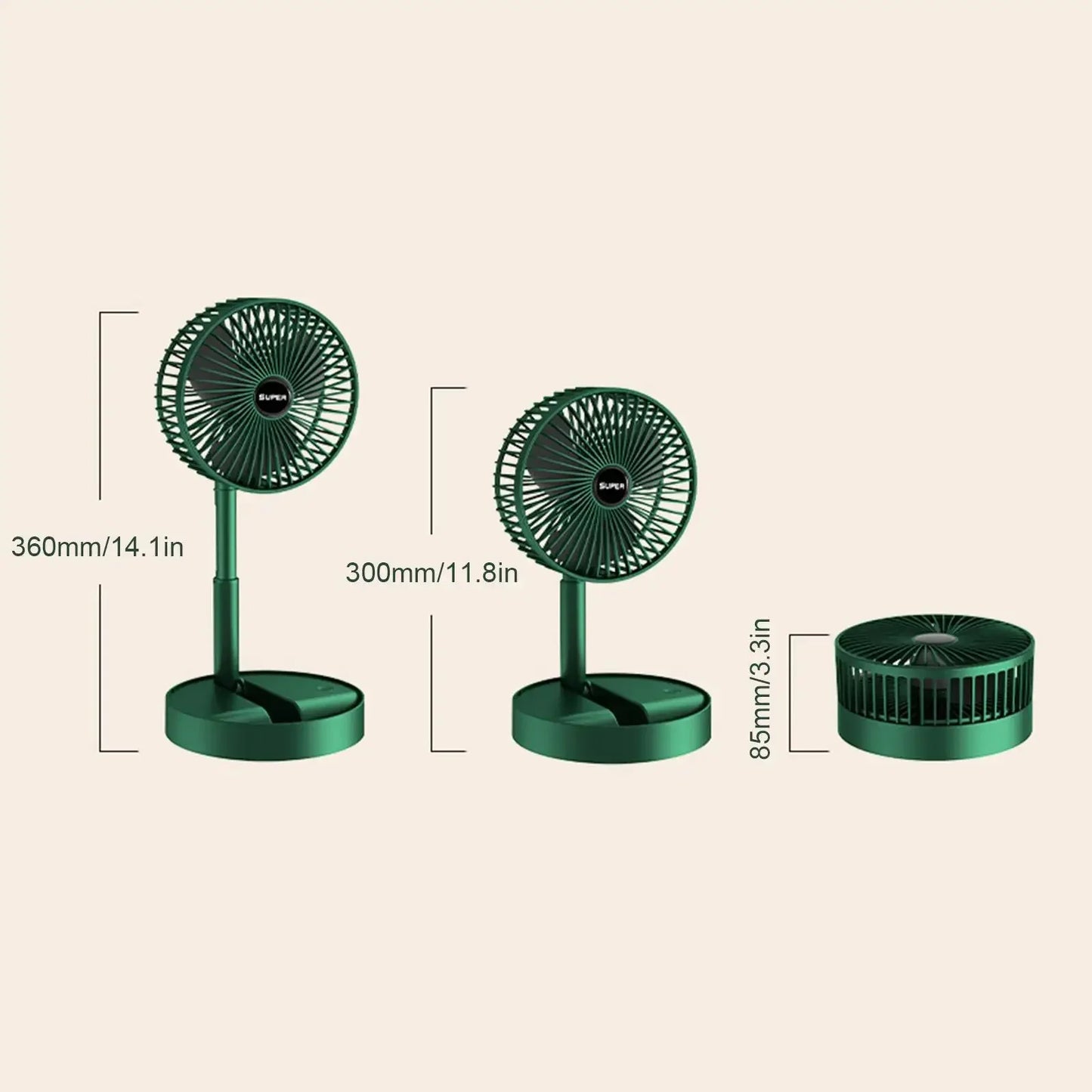 Mini Desktop Foldable Fan Portable Household USB Rechargeable Retractable Mute Fan Electric Adjustable LowNoise Long Standby Fan