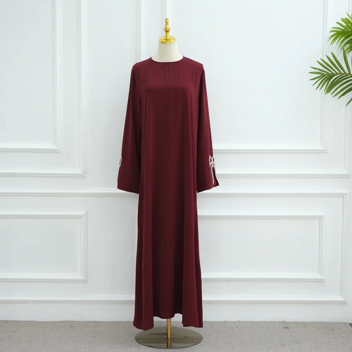 Women Eid Dress Diamond Bow Muslim Abaya Kaftan Arab Long Robe Vestidos Largos Morocco Long Robe Elegant Party Dresses Caftan