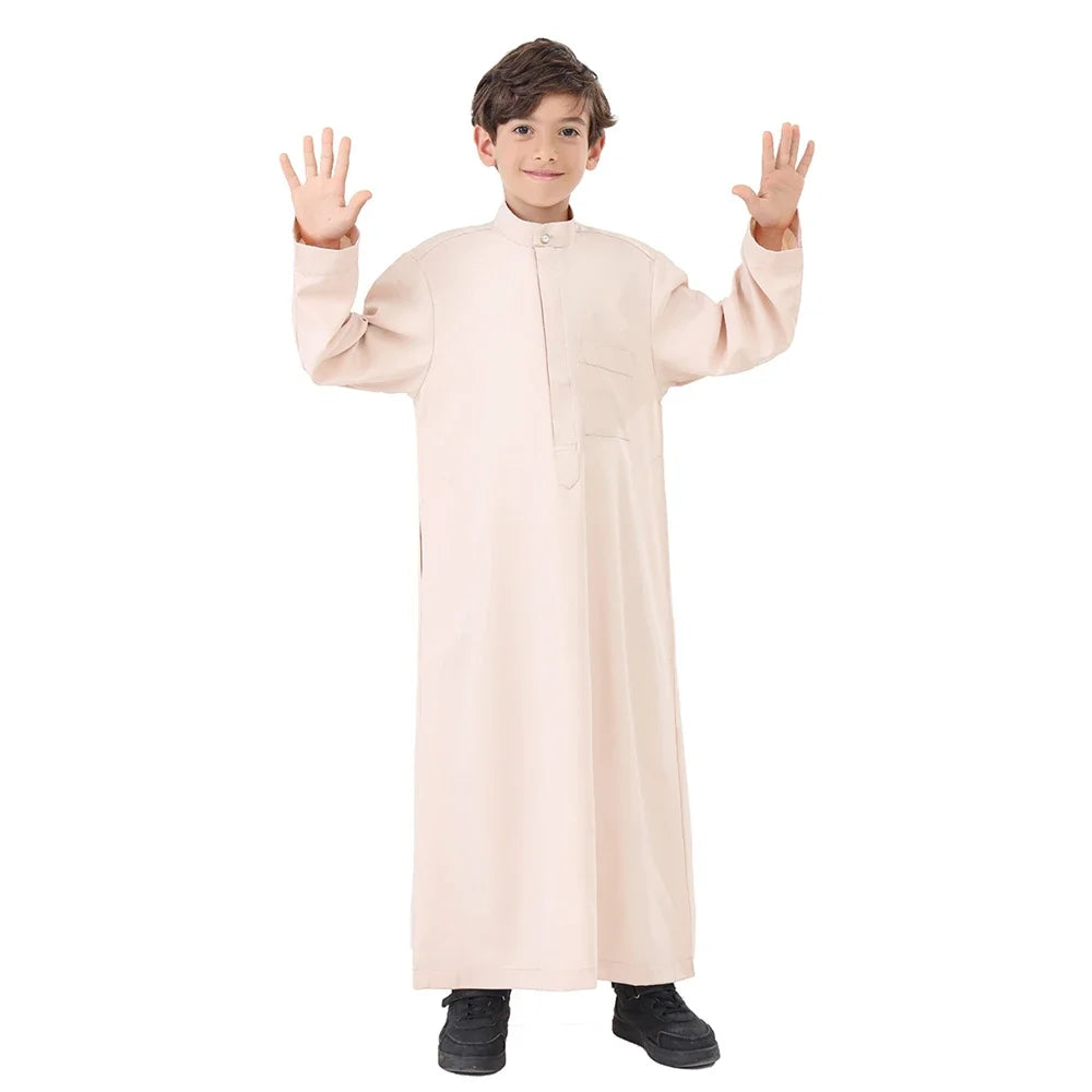 Muslim Kids Boys Jubba Thobe Robe Turkey Arabic Islam Dubai Abayas For Prayer Clothes Djellaba Robe Musulmane Hombre