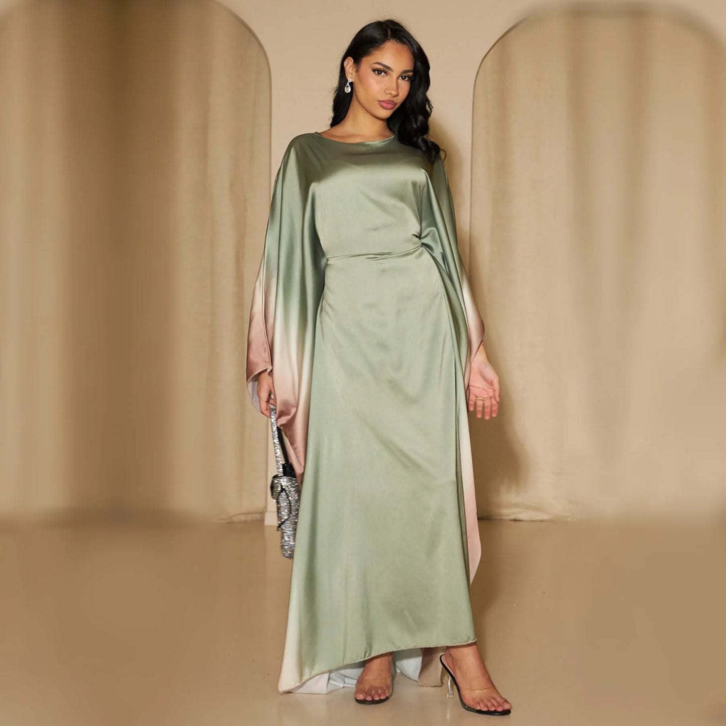 Eid Muslim Party Dress for Women Ramadan Bat Sleeve Abaya Long Dress Morocco Kaftan Vestidos Largos Dubai Robe Jalabiya 2024