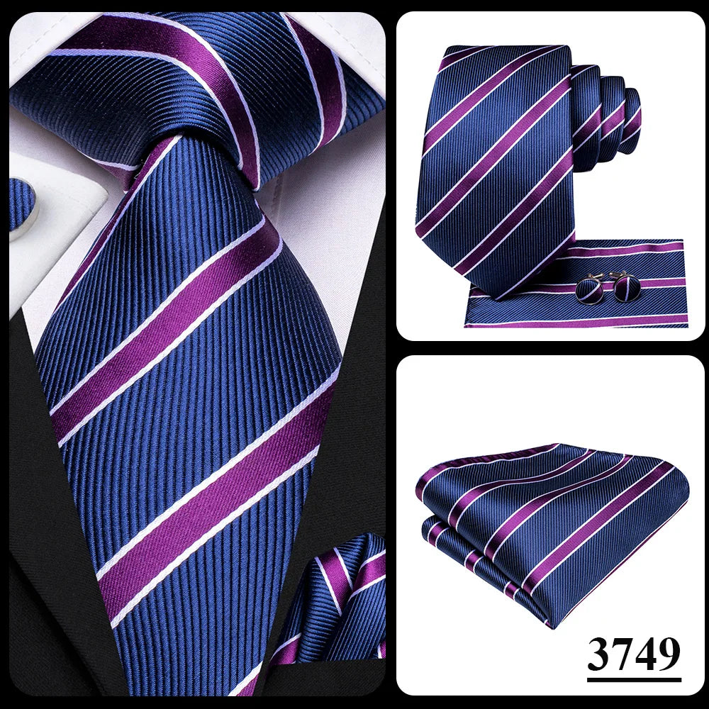 Hi-Tie Teal Green Floral Mens Fashion Necktie Handkerchief Cufflinks for Tuxedo Accessory Classic Silk Luxury Tie for Man Gift
