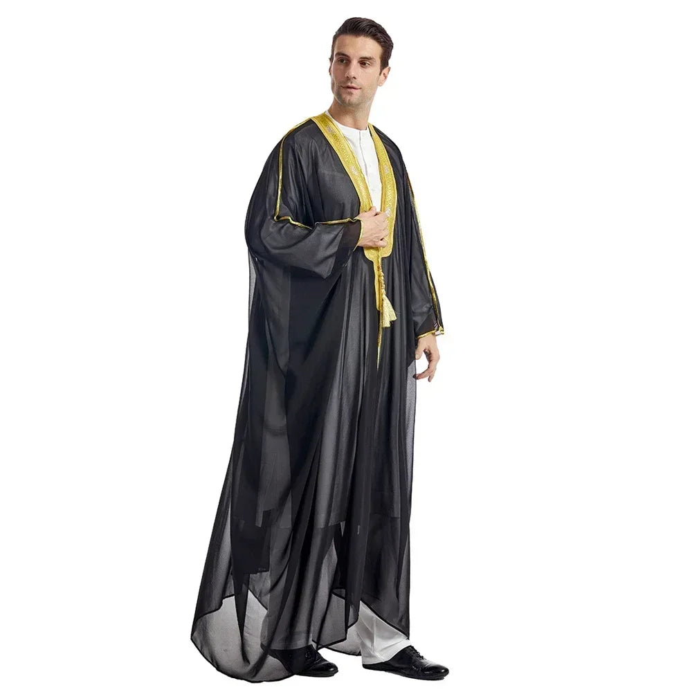 Men Kebaya Open Muslim Kimono Abaya Turkey Arabic Islam Djellaba Homme Robe Musulmane Hombre Ramadan Abayas for Prayer Clothes