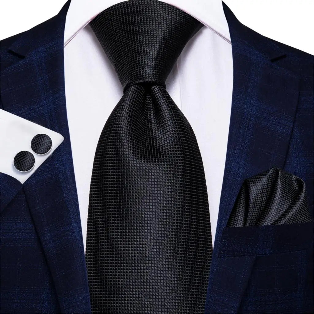 Hi-Tie Solid Purple Navy 100% Silk Men's Tie Neck Red Ties Ties for Men Formal Business Luxury Wedding Neckties Gravatas