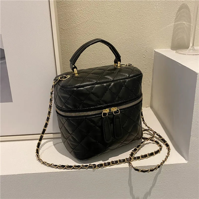 Trendy  Buet Handbag Women's Crossbody Bag Luxury Feel Small  Design Handbag Soft PU Leather Zipper Closure Casual
