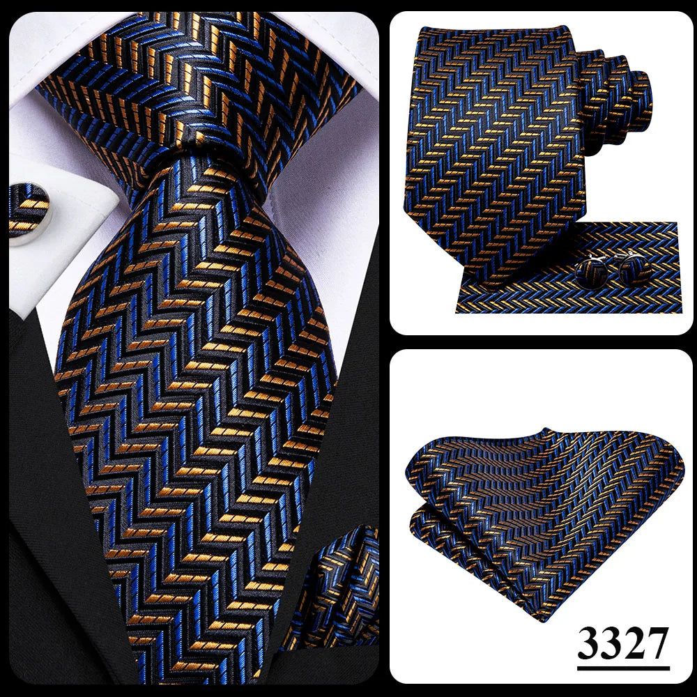 Hi-Tie Psialey Black Gold Silk Elegant Tie For Men Groom Wedding Men Necktie Pocket Square Cufflink Accessory Wholesale Designer