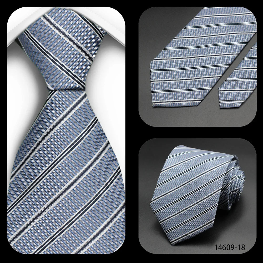 Tie Gravatas Fashion Wholesale Woven Striped Necktie Wedding Accessories Blue Man Fit Group Party Office Neck Ties