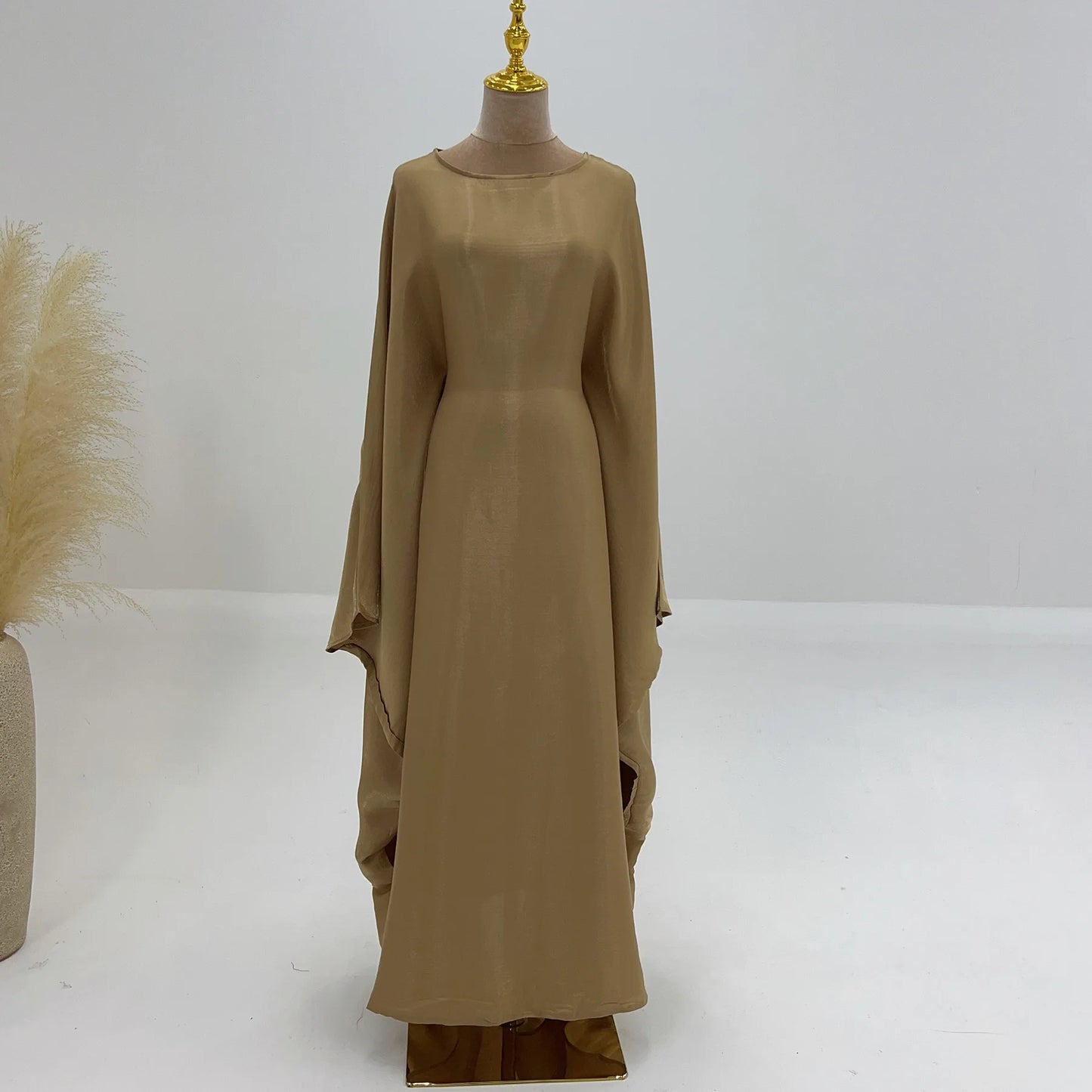 Ramadan Summer Batwing Sleeve Satin Butterfly Abaya Islam Muslim Maxi Dress Kebaya Women Kaftan Robe Musulmane Femme Vestidos