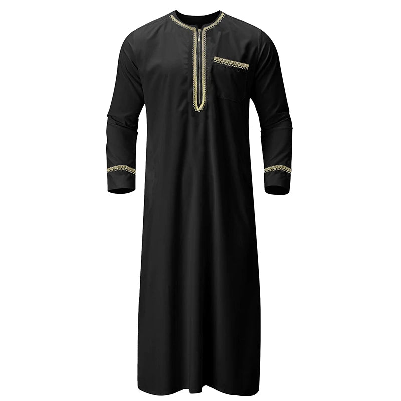 Men's Long Sleeve Kaftan Thobe Muslim Style for Men Casual Robe Kaftan for Men Muslim Pakistan Clothes Men Arabic Mens Thobes