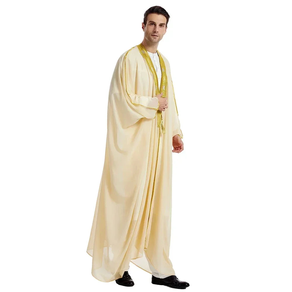 Men Kebaya Open Muslim Kimono Abaya Turkey Arabic Islam Djellaba Homme Robe Musulmane Hombre Ramadan Abayas for Prayer Clothes