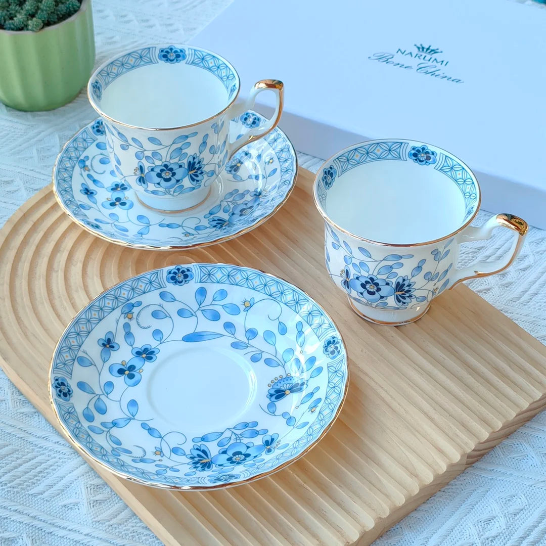 Milan Flower Ceramics Tableware Coffee Cup Plate Mug European Afternoon Tea Cup and Saucer Set Gift Box Customized Style